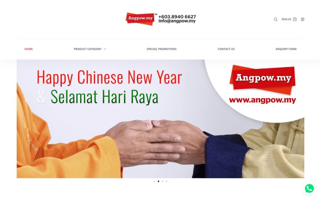 Homepage of angpow.my