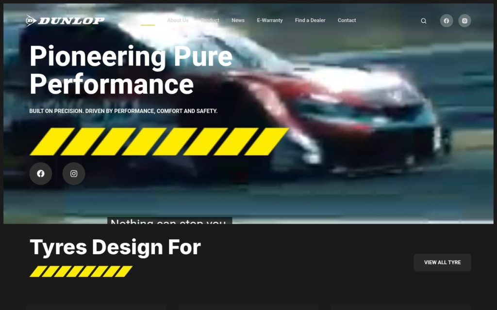 Homepage of dunlop.com.sg
