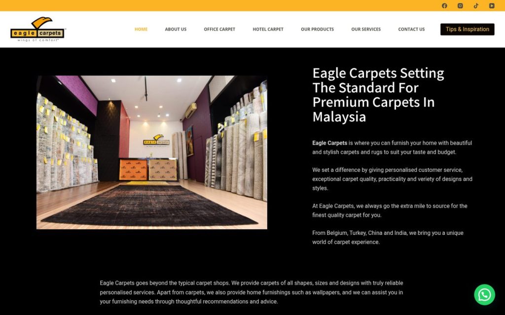 Homepage of eaglecarpets.com.my