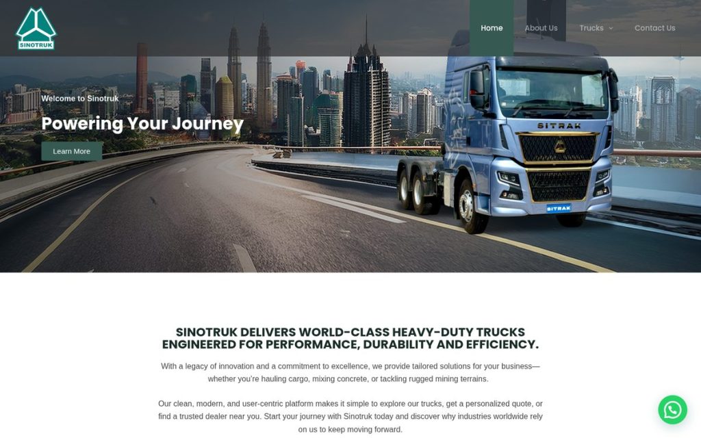 Homepage of sinotruk-sendok.com