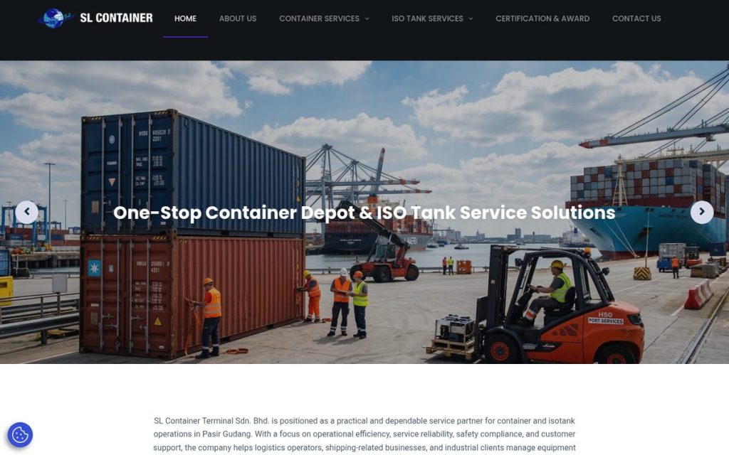 Homepage of slcontainer.com
