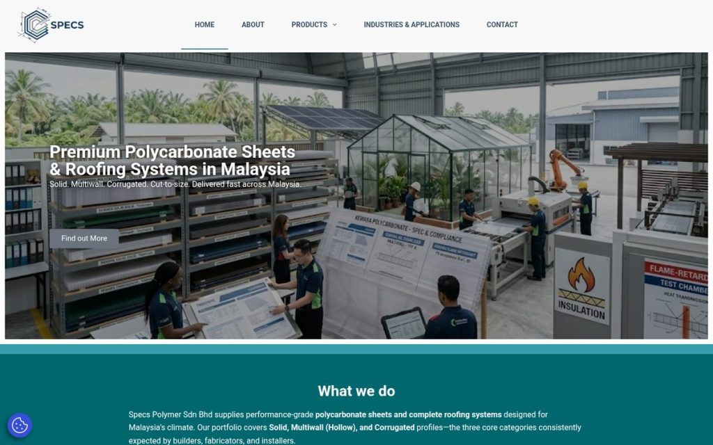 Homepage of specspolymer.com