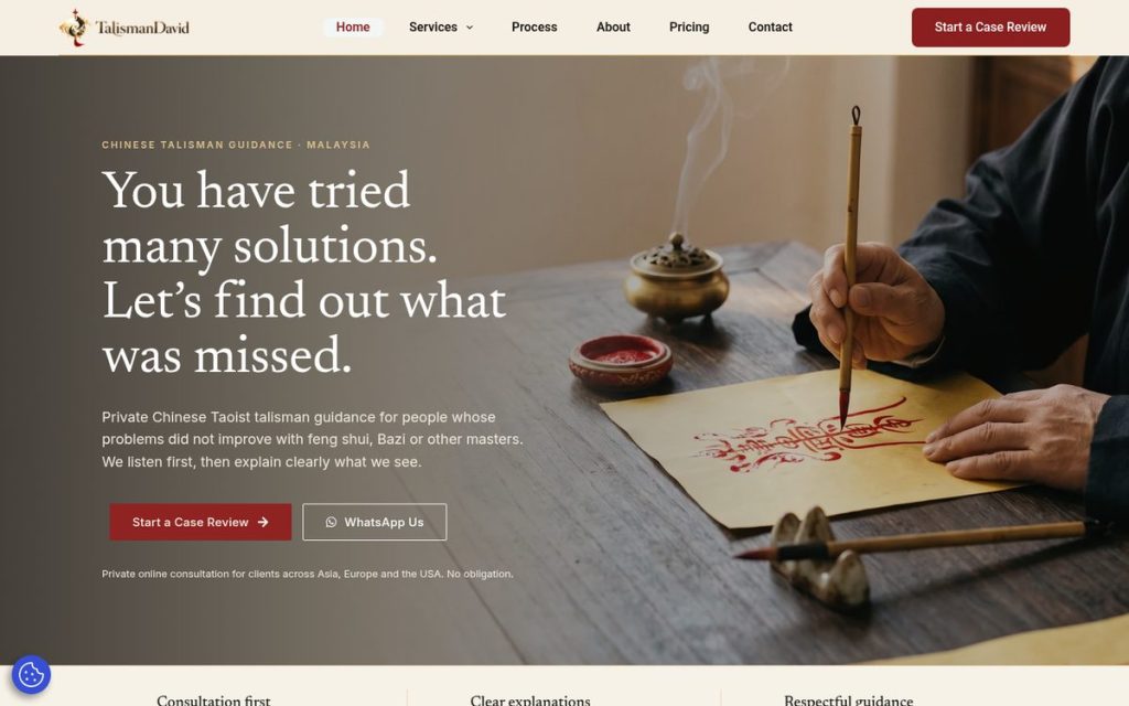 Homepage of talismandavid.com