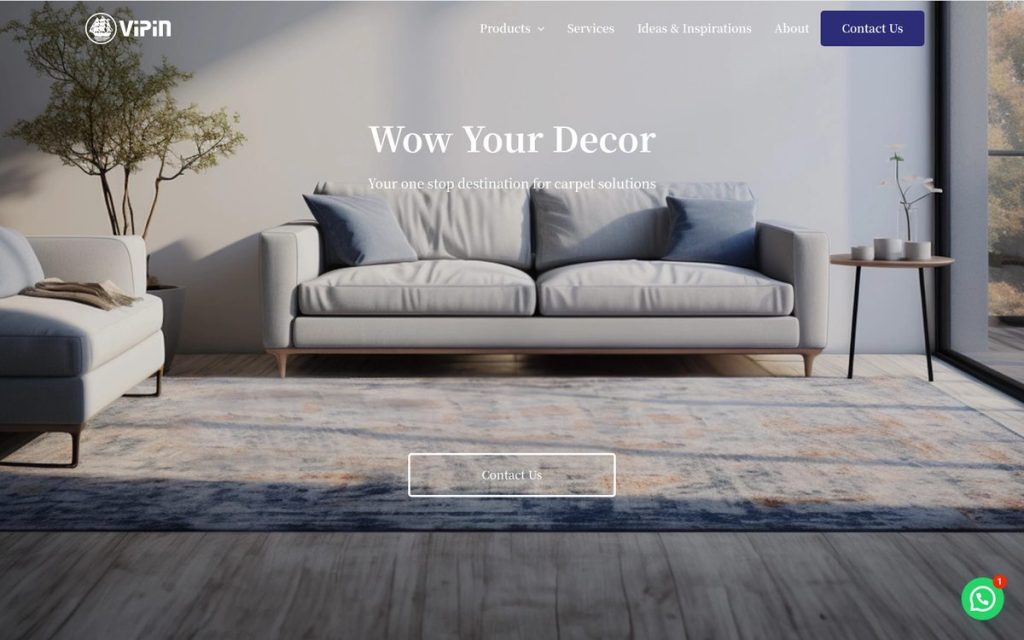 Homepage of vipincarpets.com