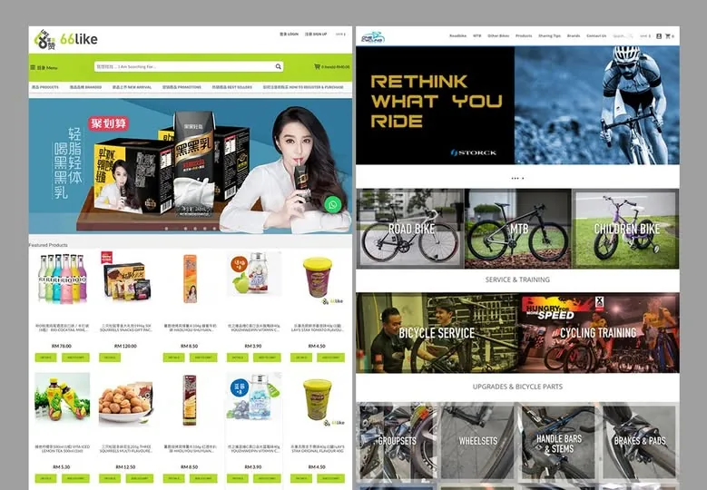 66like & One Cycling Industry e-commerce websites by Adxus