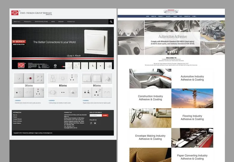 UMS-Neiken & Chemibond corporate websites by Adxus