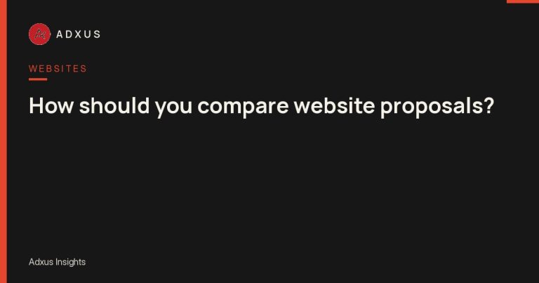 How should you compare website proposals?